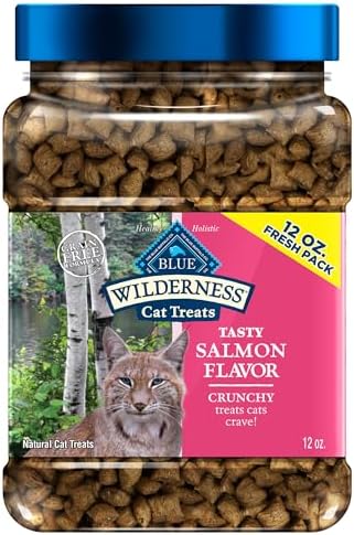 Blue Buffalo Wilderness Tasty Salmon Crunchy Cat Treats, Grain-Free, 12 oz