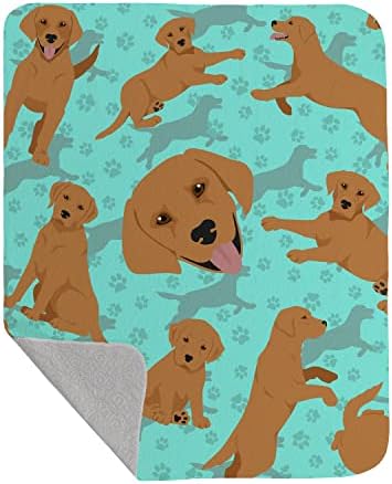 Caroline's Treasures MLM1009LQB Red Fox Labrador Retriever Quilted Blanket 50x60 Artwork Pattern Quilted Throw Blanket for Bed, Couch, Sofa, Soft and Lightweight