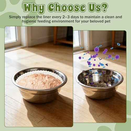 200 Pcs Pet Disposable Feeding Bowls Liner Bulk