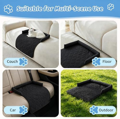 Cooling Dog Bed Mats with Neck & Head Support, 35.43 x31.5 inch Black