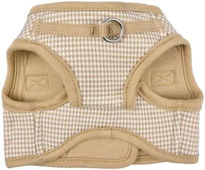 Puppia Amatus Dog Vest Harness B (Step-in) Fashionable Houndstooth Pattern Spring Summer Harness for Small and Medium Dogs, Beige, Large