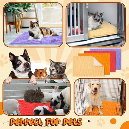 Barydat 8 Pcs 24x16'' Guinea Pig Cage Liner, Beige, Brown, Red, Orange