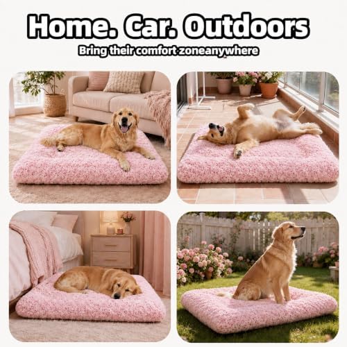 Dog Bed Large Size, Plush Washable Pet Bed Mat, Dog Crate Bed 35"x23"