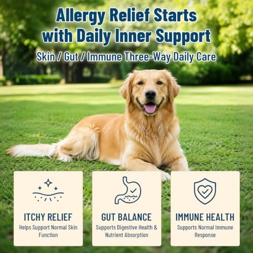 Dog Allergy Chews with Probiotics for Dogs, Dog Itching Skin Relief, 200 Ct