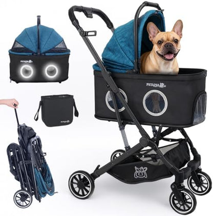 NT·hut 3-in-1 Pet Stroller for Small and Medium Dogs and Cats, Up to 50 lbs