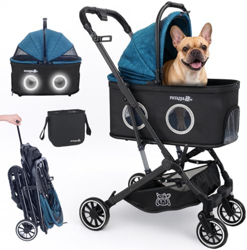 NT·hut 3-in-1 Pet Stroller for Small and Medium Dogs and Cats, Up to 50 lbs
