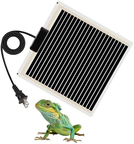 Reptile Heating Pad with 11 x 11 Inch Reptile Heat Mat with Rapid and Even Heating Reptile Heat Pad Under Tank Terrarium Heat Mat for Reptile Turtle Snake Lizard 28 Watt