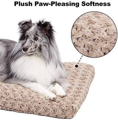 MidWest Homes for Pets XL QuietTime Deluxe Mocha Ombré Swirl Plush Pet Bed, Machine Washable, Non-Skid Bottom, Soft Crate Mat for 48-inch Crates