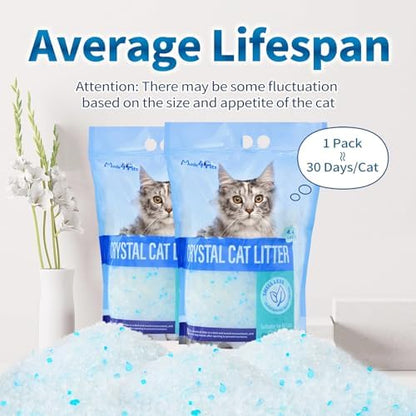 Made4Pets Cat Litter Crystals,Non Clumping Litter 8.6 lbs(2 x 4.3 lb Packs)
