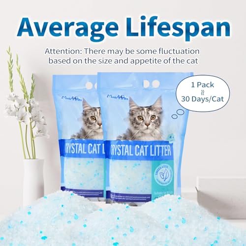 Made4Pets Cat Litter Crystals,Non Clumping Litter 25.8 lbs(6 x 4.3lb Packs)