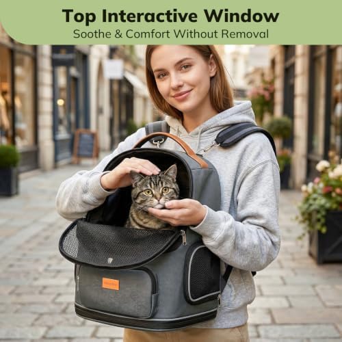 Morpilot Expandable Cat Carrier Backpack for Small Dogs & Cats Up to 12lbs