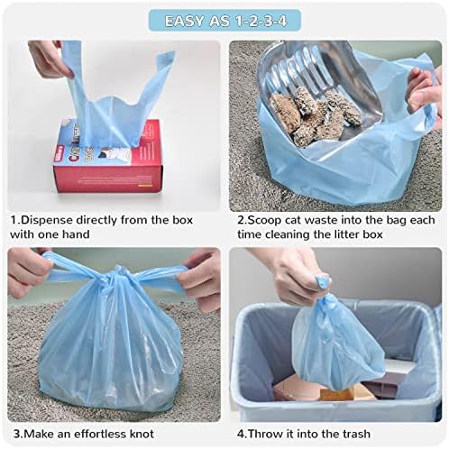 Cat Litter Bags, 120 Count, Ultra Thick, Scented, Leak-Proof, Disposable, 15 Liters Capacity