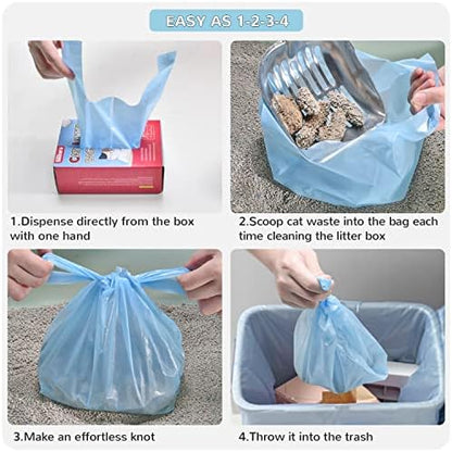 Cat Litter Bags, 120 Count, Ultra Thick, Scented, Leak-Proof, Disposable, 15 Liters Capacity