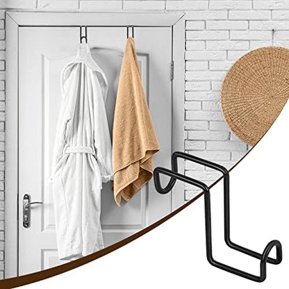 Dunzy 2 Pcs Heavy Duty Horse Tack Hooks Over Rail 4 Inch Metal,Black