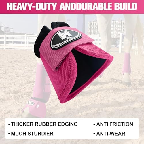 Horse Bell Boots for Outdoor Sports (Raspberry, L)