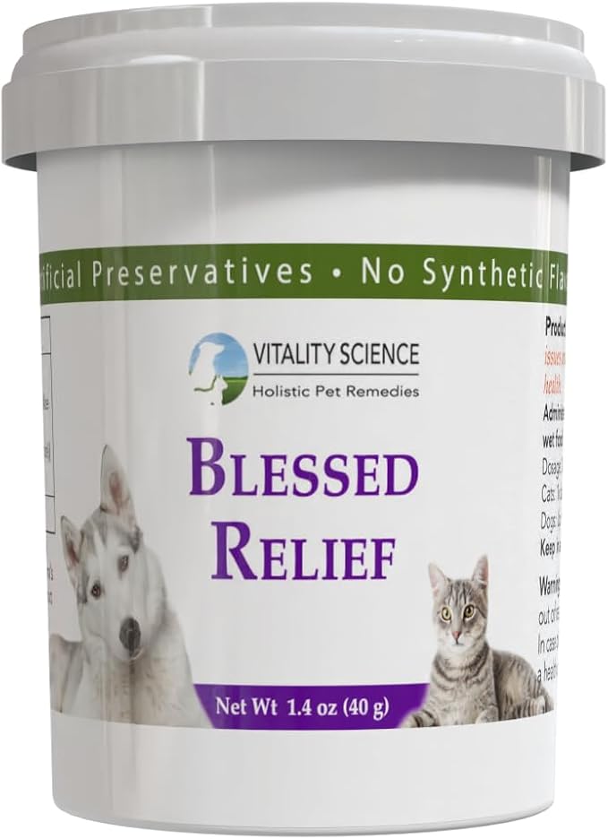 Vitality Science Blessed Relief for Dogs | Seasonal Allergy Support | Soothes Skin Problems | Promotes Normal Respiratory Function | Reduces Inflammation | Boosts Immune Health | 100% Safe and Natural