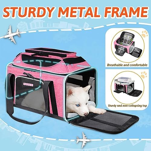 Petskd Top-Expandable Small Pet Carrier 17"x12"x8.5" Airline Approved