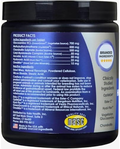 Kala Health PeakTails Vet-Formulated Hip & Joint Plus HA for Dogs, 90 Count