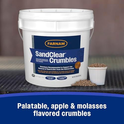 Farnam SandClear Crumbles, Psyllium Digestive Supplement, 64 Day Supply