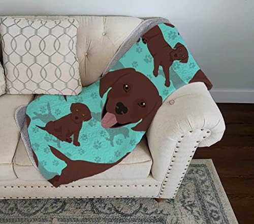 Caroline's Treasures MLM1008LQB Chocolate Labrador Retriever Quilted Blanket 50x60 Artwork Pattern Quilted Throw Blanket for Bed, Couch, Sofa, Soft and Lightweight