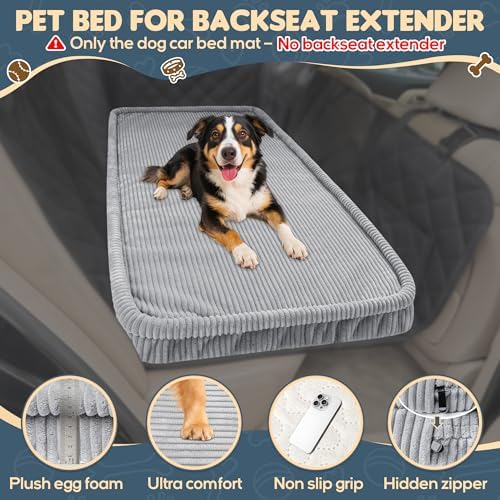 Loiion Dog Car Bed, Non-Slip Backseat Extender Pet Mat 56"x28.7"x2"
