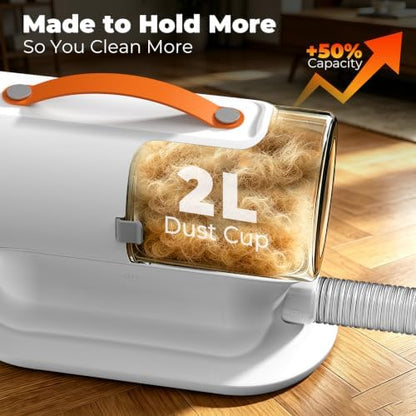 Dog Grooming Vacuum Kit, 12000Pa Pet Hair Vacuum with Clipper