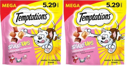 Temptations Cat Treats, Crustacean Celebration Flavor, 5.29 oz | Crunchy and Soft | Pack of 2 | ShakeUps