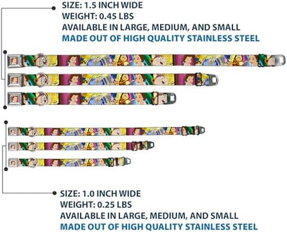 Buckle-Down Seatbelt Buckle Dog Collar - The Little Mermaid Under the Sea Scenes - 1.5" Wide - Fits 13-18" Neck - Small