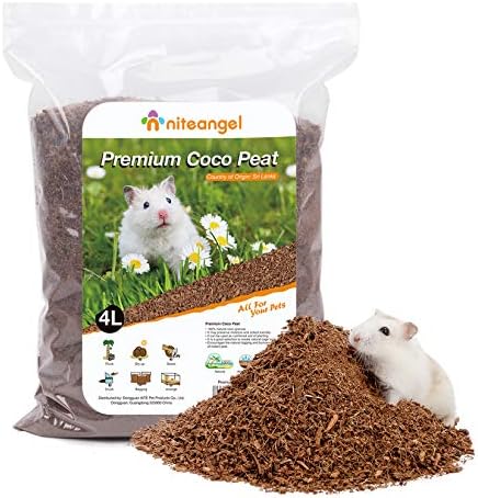 Niteangel Natural Coco/Cork Hamster Bedding: 4L Absorb Odors & Low Dust