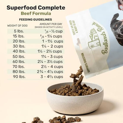 BADLANDS RANCH by Katherine Heigl – Superfood Complete Air-Dried Beef Dog Food – High Protein with Superfoods for Daily Wellness & Consistent Nutrition – 24 oz (Pack of 2)