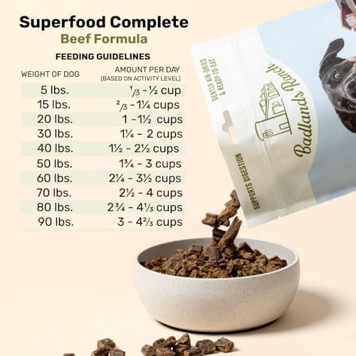 BADLANDS RANCH Air-Dried Beef Dog Food, 87% Real Meat, 24 oz
