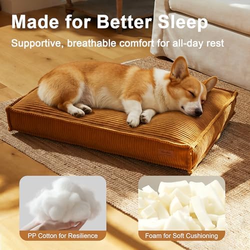FUKUMARU 5.5-Inch Thick Dog Bed Mat, Cozy Flat Dog Kennel Bed for Crate