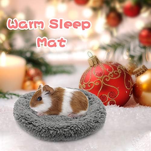 BWOGUE Hamster Bed, Round Velvet Sleep Pad for Guinea Pigs and Rats, 8.7 in