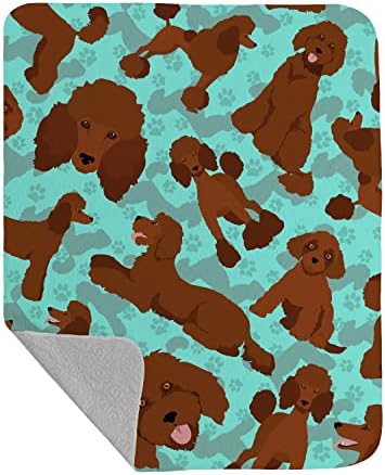 Caroline's Treasures MLM1030LQB Chocolate Standard Poodle Quilted Blanket 50x60 Artwork Pattern Quilted Throw Blanket for Bed, Couch, Sofa, Soft and Lightweight