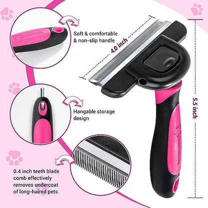 MIU COLOR Long Hair Pet Grooming Brush for Medium & Large Dogs & Cats,Pink
