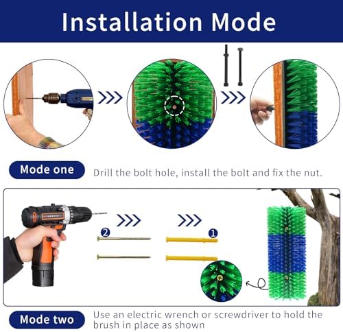 Livestock Scratching Brush Horse Massage Grooming Brushes with 4 Screws for Goat,Cattle,Cow,Sheep, Horses,Pigs and Other Animal Back Scratching