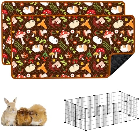 Guinea Pig Cage Liner, 59"x31" Bedding for C&C 2x4 Cage 2 Pack, Mushroom