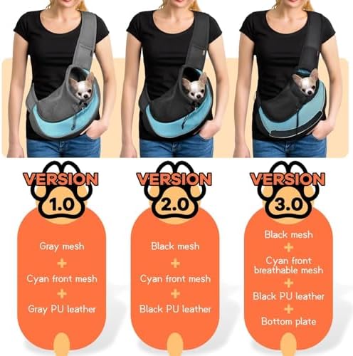 YUDODO Pet Sling Carrier for 10-15 lbs Small Dogs Puppy Crossbody Carrier