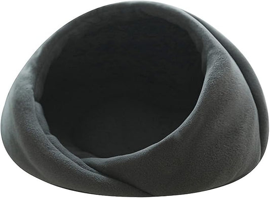 Pet Bed, Small Pet Animals Bed，Warm Cave Nest，Cozy Pet Bed，Kennel Teddy Small Winter Thickened Warm pet cat Litter Closed Four Seasons General cat Villa。 (Color : Gray, Size : Medium)