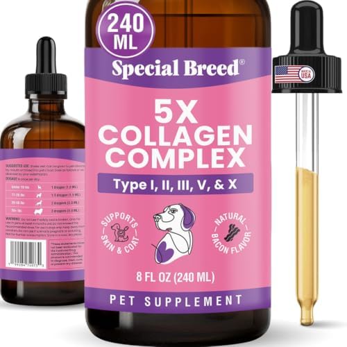 Premium Collagen for Dogs - Liquid Support for Joints, Skin, Coat, Bone, Immune System & HIPS - Collagen Supplement - Made in USA - Bacon Flavor - 8oz
