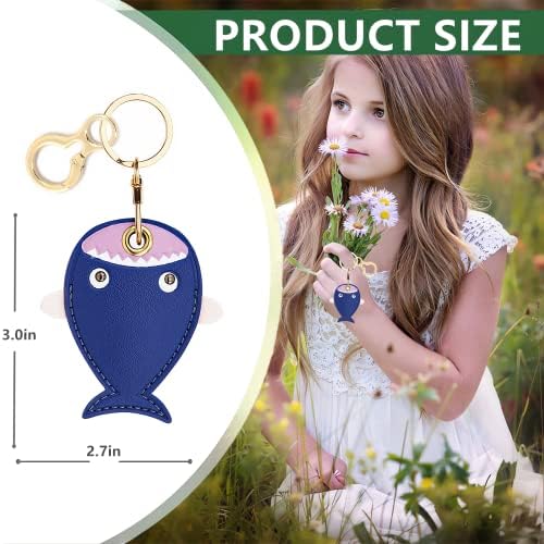 BORKUANA PU Leather Keychain Holder Protective Case Compatible with AirTag