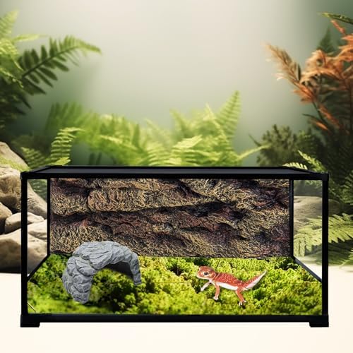 Resin Reptile Hideout Cave,Natural Habitat Decor for Bearded Dragon, Leopard Gecko, Lizards & Turtles,Terrarium Tank Accessories,A - Large