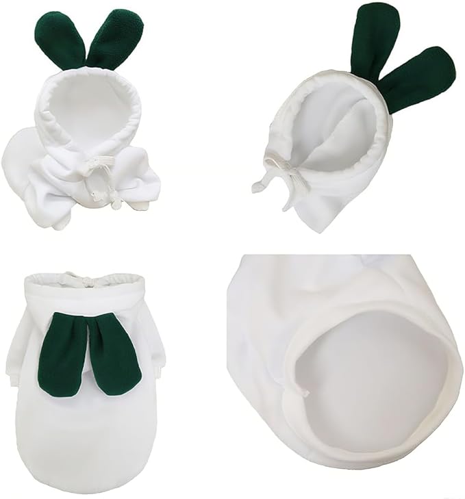 Pet Clothing Dog Transformation Frog Hoodie Autumn and Winter Warm Small Large Dog Method Dou Cat Bullfighting Clothes (White Radish,L)