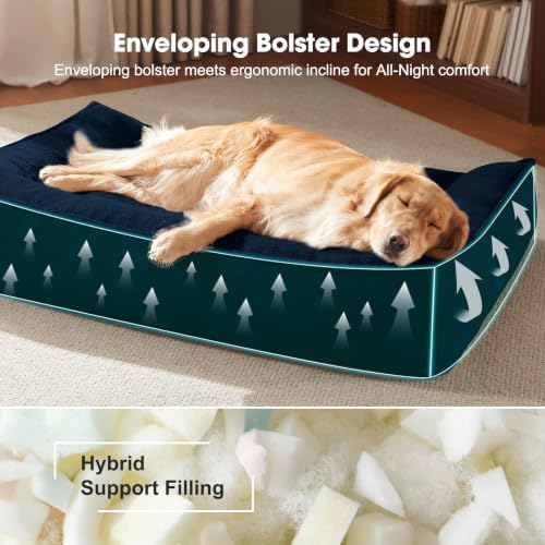 FURTIME Orthopedic Dog Bed Medium Size Dog, Extra Washable Dog Couch 35"