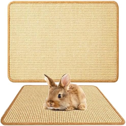 1PCS Rabbit Scratch Mat Natural Bunny Scratching Pad Claws and Teeth Care Rabbit Mats for Cages Rabbit Chew Toys for Bunny Pet Cage Bedding for Biting Sleeping Nesting, 24x16