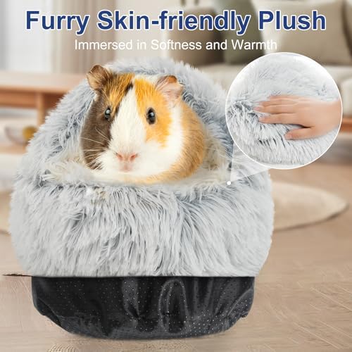 Guinea Pig Hideout, Doughnut Guinea Pig Bed, Hamster Rabbit Bunny Bed(Grey)