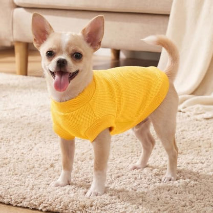 1 Pack Dog Shirt for Small Supplies Functional Waffle Dog Clothes Warm Soft Sweatshirt Outfit for Dogs Cats Pet Apparel
