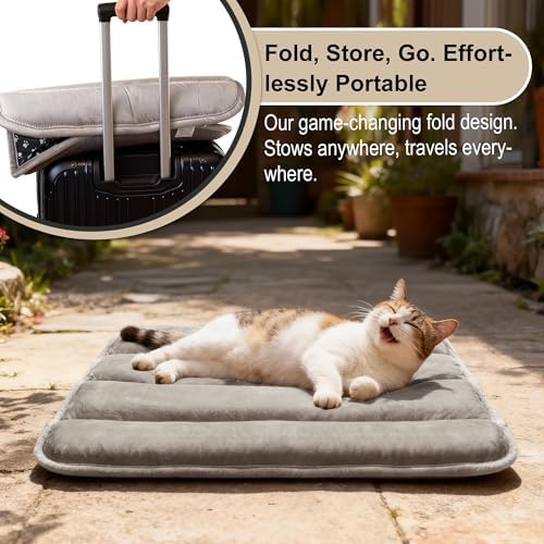 pobopobo Dog Crate Pad, Ultra Soft & Anti-Slip Kennel Mat, Secure Fit for Metal Crates & Dog Cages, Washable Cozy Bed for Small Medium Large Dogs (Light Brown, XS(18"*12"*1.5"))