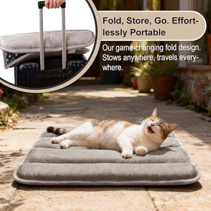 pobopobo Dog Crate Pad, Ultra Soft & Anti-Slip Kennel Mat, Secure Fit for Metal Crates & Dog Cages, Washable Cozy Bed for Small Medium Large Dogs (Light Brown, XS(18"*12"*1.5"))