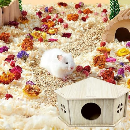 Amonk Triangle Hamster Hideout Wooden Syrian Hamster Toys, 8x8x4in